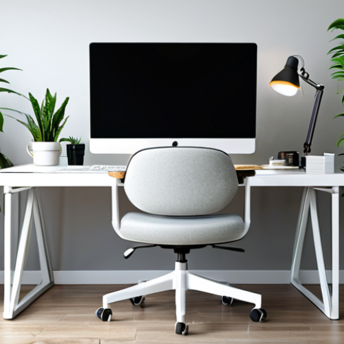 Home 14 **
A modern office space designed for comfort, featuring an ergonomic chair, adjustable lighting, and a clean, organized desk. Add some green plants and soft, neutral colors to enhance the calming atmosphere. Safe for work, appropriate content, fully clothed, professional, perfect anatomy, natural proportions.
**