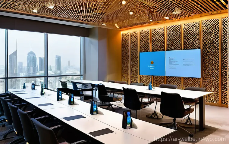 사무실 내 회의 공간의 웰니스 기법 - **Prompt:** "An innovative and flexible meeting space in an office environment, showcasing modular a...